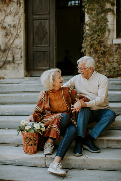 Senior couple smiling